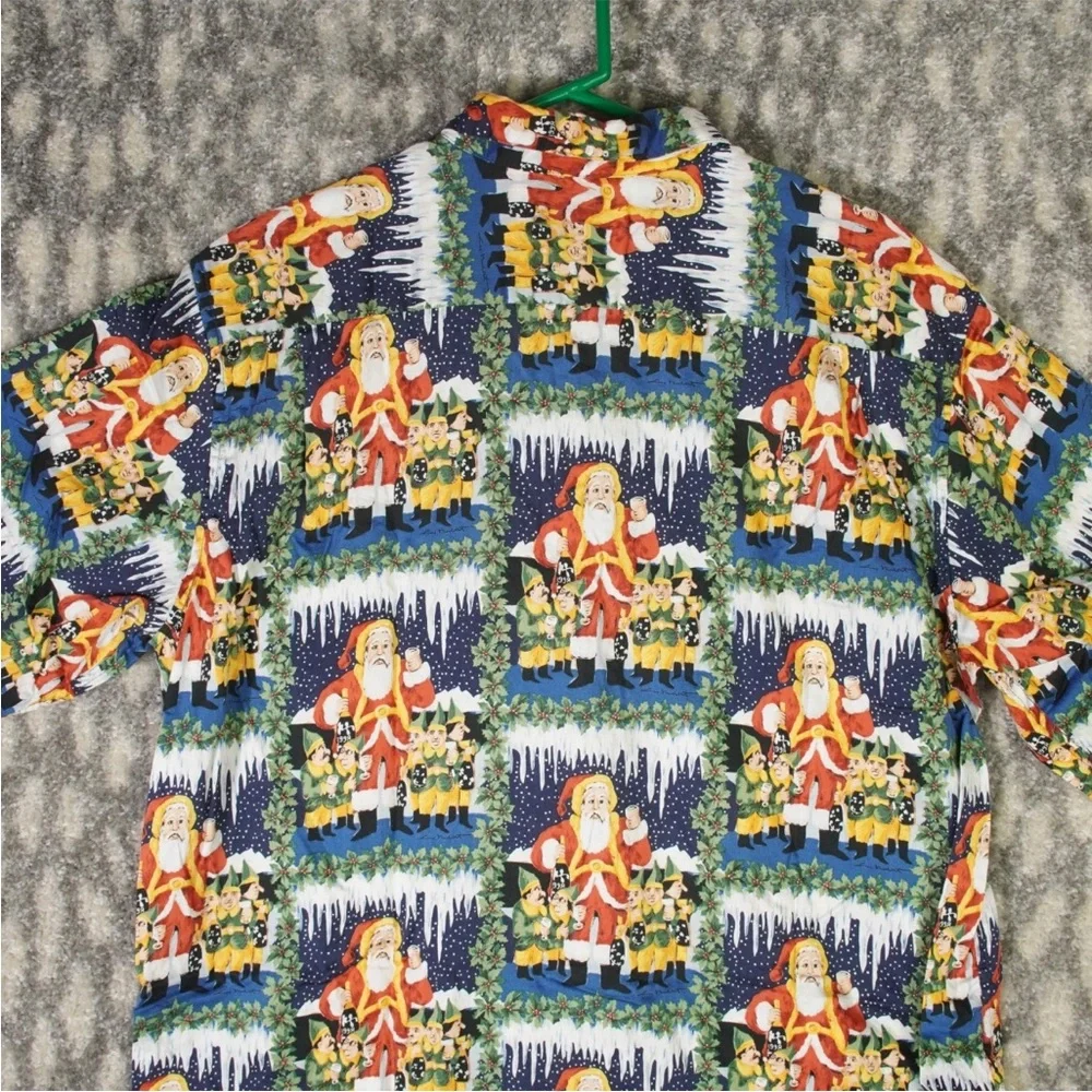 VTG Reyn Spooner Guy Buffet Santa & Elves Hawaiian Shirt Mens XL Egyptian Cotton - Picture 9 of 12